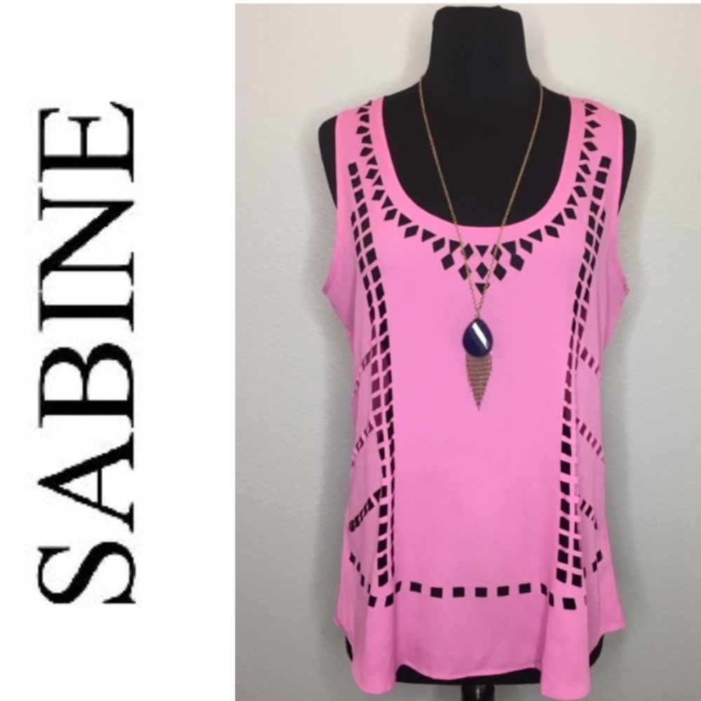 NWOT! SABINE Flowy Cut-Outs Sleeveless Top